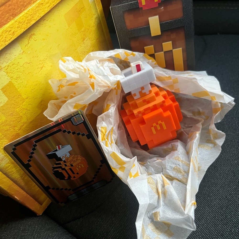 McDonald's 2025 Minecraft meal soda potion Pixel Art Toy